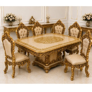Premium Hand Carved European Style <b>Dining</b> Room <b>Table</b> Set Opulent Palace Gold <b>Dining</b> Furniture Set 6 Seater <b>Dining</b> Furniture Set - Product Image 1