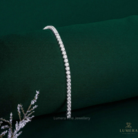 Pulsera de Diamantes Cultivados en Laboratorio de 4.336 Quilates, Color F+, Claridad VS VVS, Chapado en Oro de 18K, Certificado IGI, Joyería de Lujo Premium