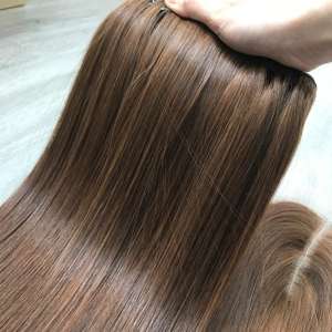 100% Virgen cruda vietnamita pelo trama hueso recto Color marrón suave sedoso HD encaje Super Calidad entrega rápida extensiones humanas - Product Image 3
