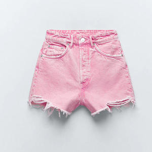 Ladies Washed Denim Shorts High Waist Casual Fashion Summer Clothing Women Casual Frayed Hem Denim Shorts Lightweight Summer - Product Image 2