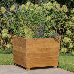 Jardinière extérieure en teck minimaliste moderne pour aménagement paysager haut de gamme et design hôtelier - Product Image 3
