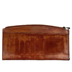 <b>Vintage</b> Tan Brown Real Leather Long Bifold Clutch Mobile <b>Phone</b> Protector Slot Case Dual Zip Cash Organizer Wallets For Men - Product Image 1