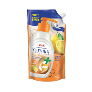 Yuthika Naturals 750ml Limón Lavado de manos 100% Extractos naturales pH Forma líquida equilibrada - Product Image 1