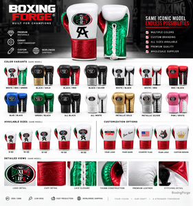 No Boxing No Life Boxing Gloves White Green Red cow hide Leather <b>Lace</b>-Up Full Finger Adult Training Gear best for gyms - Product Image 4