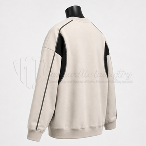 Sweat-shirt à col rond surdimensionné pour homme, avec empiècements contrastés, style streetwear, pull minimaliste, sweat-shirt en coton de style techwear - Product Image 4