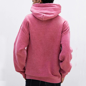 Sudadera con Capucha Rosa para Hombre, Felpa Francesa, Ecológica, Informal, Otoñal, Tejida, con Bolsillo, Corte Regular, 100% Algodón, Color Sólido - Product Image 3