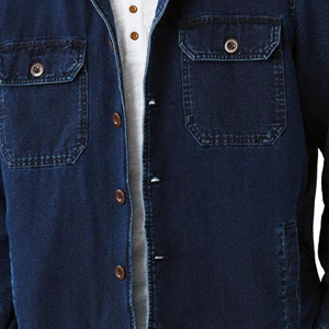 Veste en jean bleu uni grande taille pour homme, style décontracté hiver, mode personnalité avec motif lettres, couleur bleu uni - Product Image 4