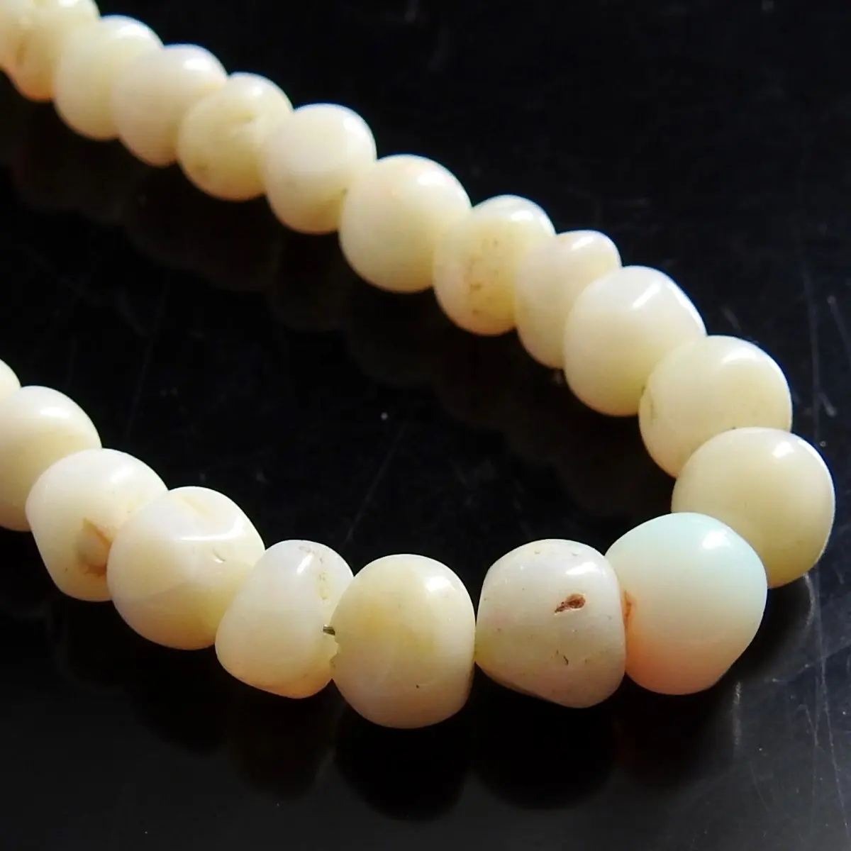 Australian Opal Smooth Roundel Beads/Handmade Loose Stone/16Inches 4To7MM Approx/100 % Natural/Wholesale Price/New Arrival