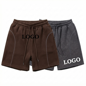 Wholesale Custom Men's Casual Shorts Heavy Cotton Fleece 180g Breathable Quick Dry Eco-Friendly High <b>Elastic</b> Waist Knee Length - Product Image 1