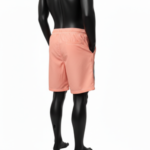 Shorts de baño para hombre, ligeros, de poliéster, 135 GSM, transpirables, color melocotón, ropa de playa, logotipo personalizado con apliques. - Product Image 5