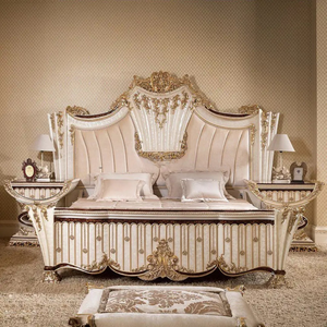 Ensemble de chambre à coucher King Size français sculpté à la main, tables de chevet de luxe sculptées, lit en bois d'acajou fait main, décoration d'intérieur antique et fabuleuse - Product Image 3