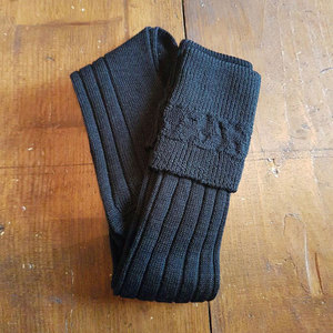 Custom OEM ODM Traditional Wool Blend <b>Long</b> Scottish Highland Kilt Hose <b>Socks</b> Black Factory Supplies - Product Image 1