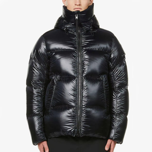 Veste d'hiver en duvet noir pour homme, col montant, coupe-vent, coupe régulière, fermeture éclair, style décontracté - Product Image 5