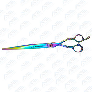 Professional Rainbow Curved Thinning Pet Gold <b>Titanium</b> Pet Grooming Scissors Products Pet Care Products Scissors - Product Image 6