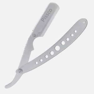 Navaja de afeitar de doble filo para barbería, cuchilla de peluquero para cortar y entresacar el cabello, soporte para cuchillos de salón de belleza, navaja plegable para barba. - Product Image 1