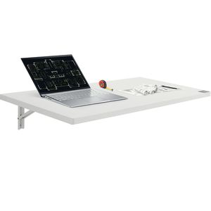 Tavolo Pieghevole da Parete 39,4 X 19,7 Pollici, Scrivania Flottante con Supporto in Ferro per Spazi Ristretti - Product Image 4