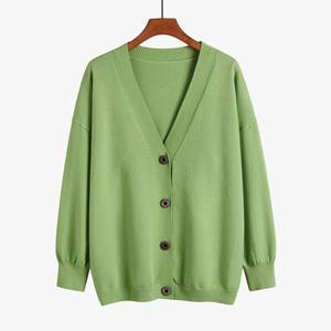 Suéter de Punto para Hombre, Otoño, Lana/Nylon, Cuello en V, Color Sólido, Bordado, Antiarrugas, Secado Rápido, Transpirable, Puños Acanalados, Cárdigan - Product Image 4