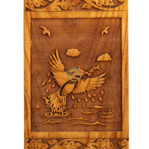 Handcrafted eagle waves urn & Natural Wood Cremation Urn Ashes <b>Box</b> Artistic Funeral <b>Memorial</b> <b>Keepsake</b> by AYAANS - Product Image 4