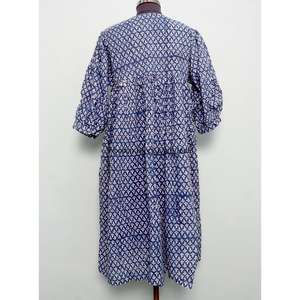 Robe longue florale à franges pour femme, 100 % coton, style vintage évasé, pour événements formels, taille naturelle, écologique, vente en gros - Product Image 6