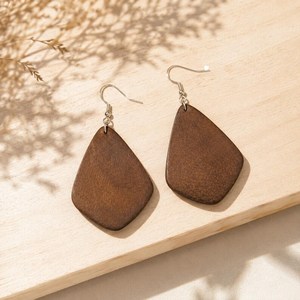 Boucles d'oreilles en bois faites à la main, bijoux de mode en bois naturel, légères, écologiques, accessoires pour femmes, fournitures de bijoux en gros - Product Image 3