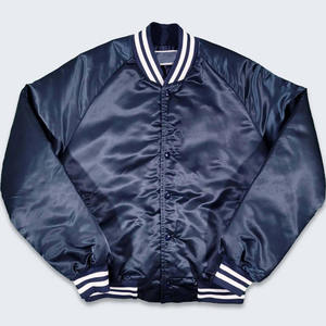 Chaquetas Varsity de Satén para Hombre, Estilo Béisbol, para Invierno y Otoño, con Botón, Diseño Sólido, Estilo Urbano - Product Image 1