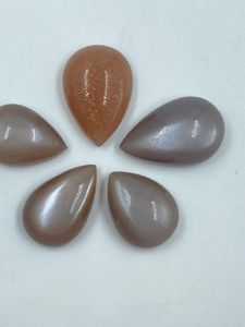 Natural Brown And Orange <b>Colour</b> Moonstone Top Quality Crystal Stone 24.19Carat 5Pcs High Quality For Jewelry Making - Product Image 3