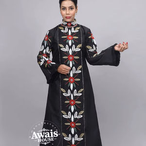 Conjunto de 2 Piezas de Lujo AWAIS HOUSE para Mujeres Musulmanas, Modesto, Sencillo, de Terciopelo Sólido con Cuentas, Lavable, Ecológico, Largo hasta el Suelo - Product Image 1