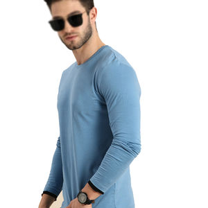 Meilleur T-shirt personnalisé à manches longues double couche, style vintage, en coton épais, coupe oversize, décontracté pour homme, vente en gros - Product Image 3