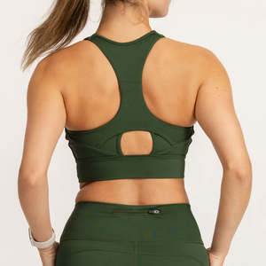 Nouveau soutien-gorge de sport pour femme, simple et tendance, à maintien élevé, antibactérien, en Spandex/Nylon, avec logo personnalisable sur le devant, confortable et respirant - Product Image 3