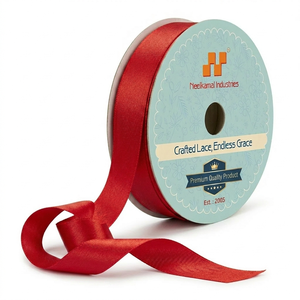 Ruban de satin rouge simple face de 25 mm, en rouleau, pour emballage cadeau, décoration de mariage, bouquets, nœuds pour cheveux, couture, artisanat et bricolage – Fournisseur d'usine - Product Image 1