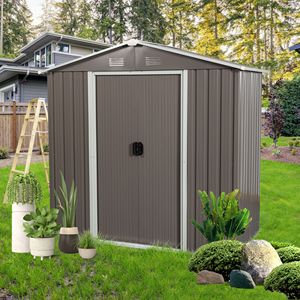 Casetta da Giardino in Metallo 8x4 Piedi, Resistente alle Intemperie e Durevole, Soluzione per Stoccaggio Esterno - Product Image 2