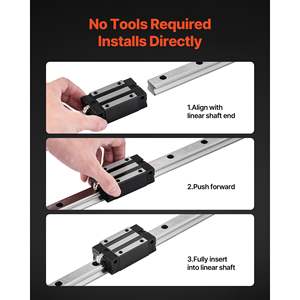 Kit de guidage linéaire de haute précision HGR20, 2 rails de 2000 mm (78,74 pouces), 4 blocs de glisse à roulement, antirouille, pour bricolage CNC - Product Image 6
