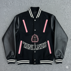 Veste universitaire unisexe en cuir véritable et soie de laine, édition sport, coupe parfaite, brodée, avec fermeture boutonnée sur le devant - Product Image 5