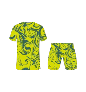 Conjunto de Uniforme de Fútbol Sublimado Personalizado en Amarillo y Verde, Transpirable, para Entrenamiento, Venta al Por Mayor, Secado Rápido - Product Image 3