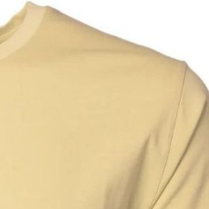T-shirt beige pour homme, col rond, manches courtes, coton doux, décontracté, basique, léger, respirant, pour l'été, à porter tous les jours, personnalisable - Product Image 6
