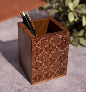 Wood pen holder Solid Wooden natural For office <b>Table</b> Decorative & Stationary Storage Holder At Lowest Price - Product Image 1