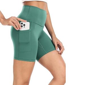 Shorts de yoga 3/4 taille haute personnalisables avec logo, respirants, écologiques, pour femme, tenue de sport d'été, anti-frottement, leggings de fitness pour la gym et les squats - Product Image 2