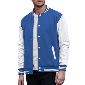 Chaquetas Letterman de alta calidad para hombre en color sólido, precio al por mayor, chaqueta de béisbol varsity de invierno con estampado personalizado para hombre - Product Image 1
