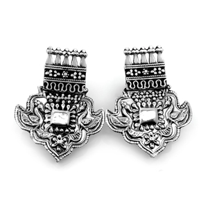 Silver Mountain SKU7675 Pendientes de Plata de Ley 925 con Grabado Floral Vintage, Motivo Geométrico, para Mujer, con Sello 925, Regalo - Product Image 2