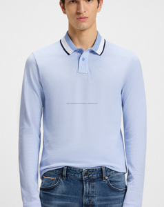 Nouveau polo personnalisé chemise à manches longues polo brodé en coton pour homme chemise respirante - Product Image 4