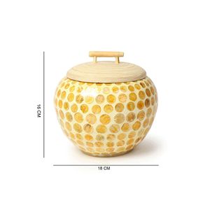 Tarro de Bambú Ecológico con Superficie Incrustada de Madreperla, Contenedor Decorativo Hecho a Mano para la Encimera de la Cocina - Product Image 6