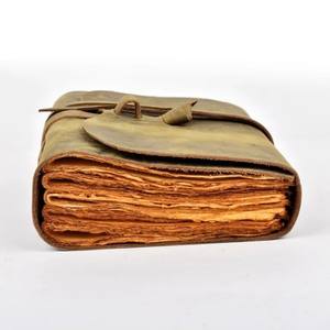 Cuaderno de cuero genuino para escribir, 260 páginas, 6x8 pulgadas, diario vintage verde para hombre y mujer, para viajes - Product Image 5