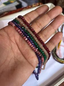 ลูกปัดโกเมนทรงเหลี่ยมธรรมชาติสีแดงเข้ม คริสตัลทรงรอนเดลล์ อัญมณีสำหรับทำเครื่องประดับขายส่ง - Product Image 3
