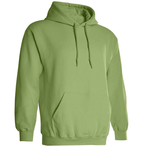 เสื้อสเวตเชิ้ตผู้ชายสีเขียวมีฮู้ด ผ้าฟลีซ ทรงปกติ สีพื้น ลำลอง มีกระเป๋าหน้า ใส่ได้ในฤดูใบไม้ร่วง - Product Image 1
