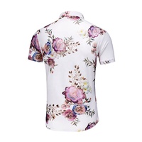 Nieuwe Stijl Groothandel Mannen Zomer Kleding Shirt Custom Print Bloemen Casual Shirt