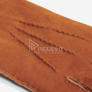 Gants d'hiver en cuir véritable pour hommes, doublure en fourrure véritable, faible MOQ, marque privée, prix bas, gants de motard en cuir de vachette, luxe - Product Image 6