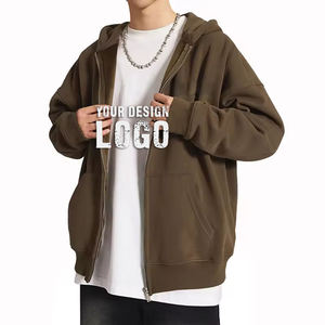 เสื้อฮู้ดซิปหน้าสตรีทแวร์แบบหนา ขายส่ง ปักโลโก้ตามสั่ง ราคาโรงงาน ผู้ผลิต - Product Image 2