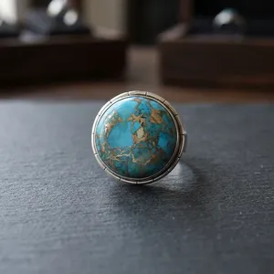 Blue Copper Turquoise 925 sterling silver Gemstone Ring for Women Handmade Bohemian Jewelry - Product Image 3