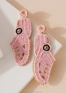 Pendientes de zapato con cuentas Sun Steps hechos a mano amarillo declaración gota pendientes Funky calzado diseño joyería regalo para mujeres niñas fiesta - Product Image 4