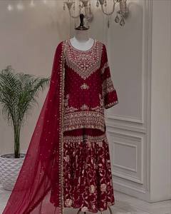 Conjunto de Salwar Kameez Anarkali Bordado para Mujer con Dupatta Larga, Traje Tradicional Indio Pakistaní para Boda, Largo hasta el Suelo - Product Image 2